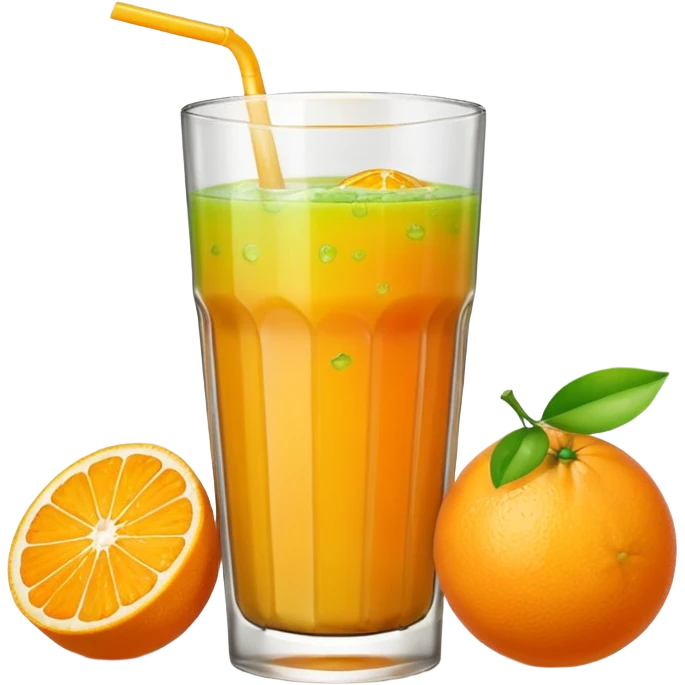 juice, colors yellow,orange, green emoji