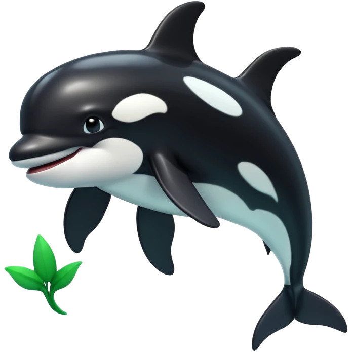 3d Cartoon orca with a green tick next to it emoji