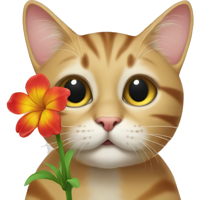 cat sniffing on a flower emoji