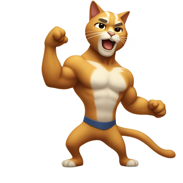 Meowscles hitting the woah emoji