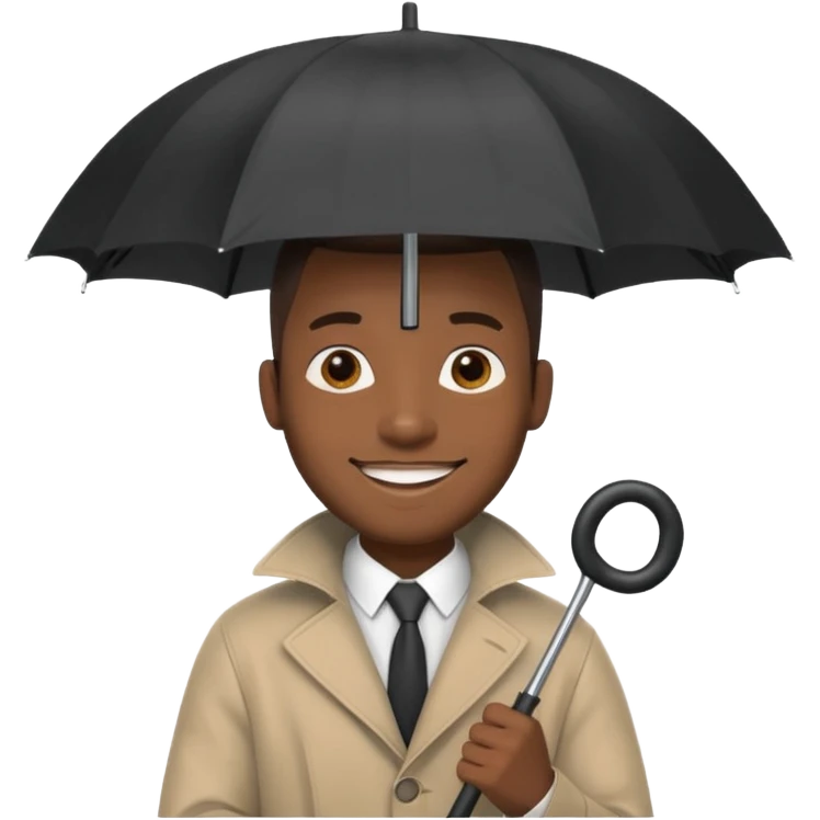 HOLDİNG UMBRELLA BLACK MAN emoji