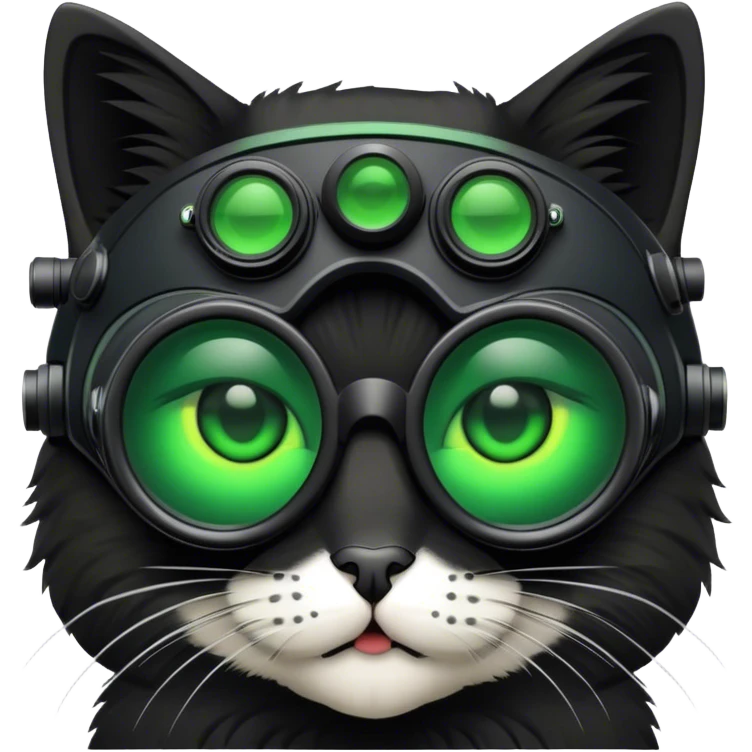 cat with nigthvision googles emoji