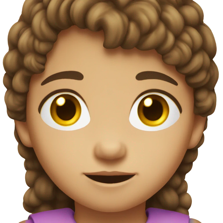 Small child with brown hair and brown eyes emoji
