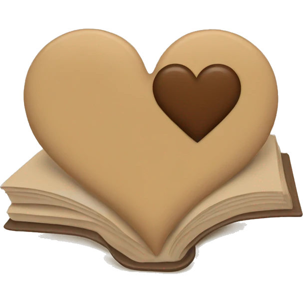 beige books and brown heart emoji