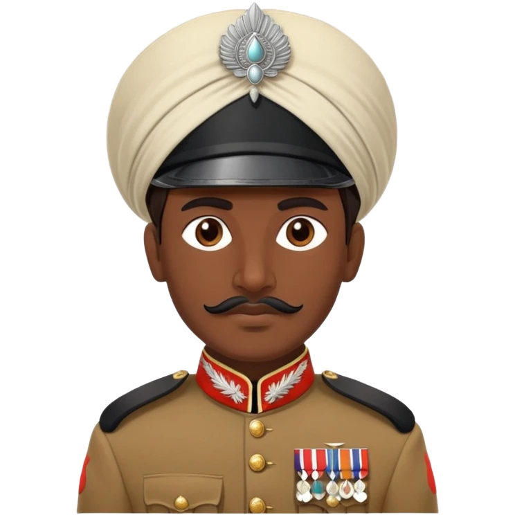 historical Indian sepoy soldier in British colonial uniform with traditional headwear emoji