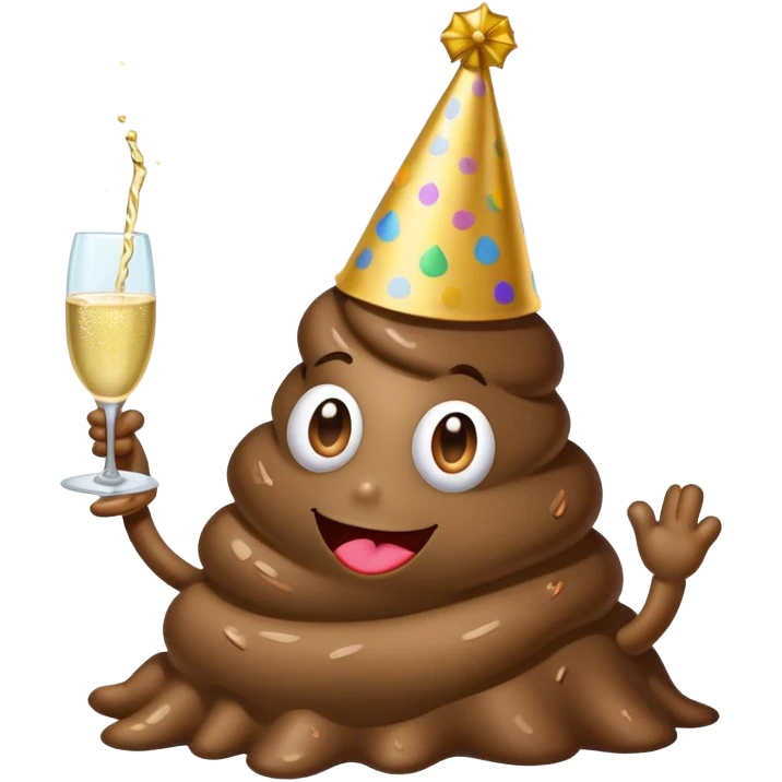 Caca qui fait la fête  emoji
