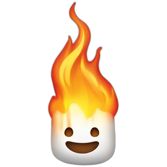 burning marshmallow in fire emoji