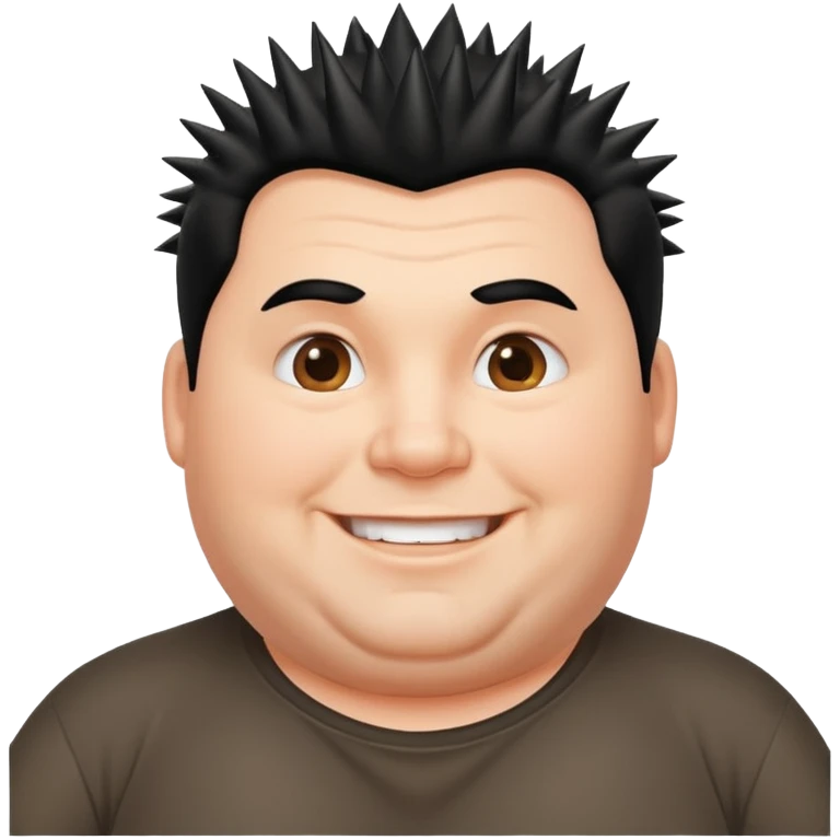 fat spiky haired happy man emoji