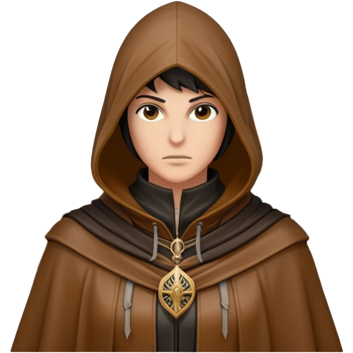 icon featuring Assasin's Creed in an iconic assassin's hood, standing tall. Florence is on background. The design captures the essence of adventure, with intricate details of historical architecture and a sense of mystery. The character is poised, ready for action. transparent background. emoji