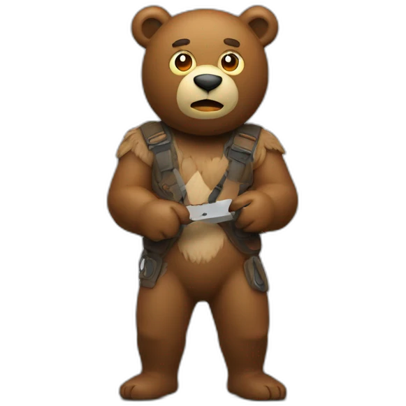 editing video software with bear man emoji