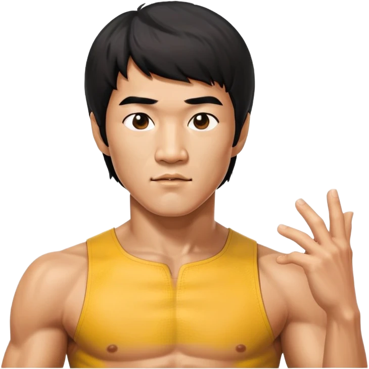 Bruce Lee with accurate facial features, proper head structure, chest up portrait emoji