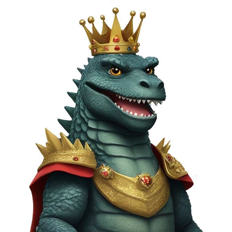 Godzilla dressed as a king  emoji