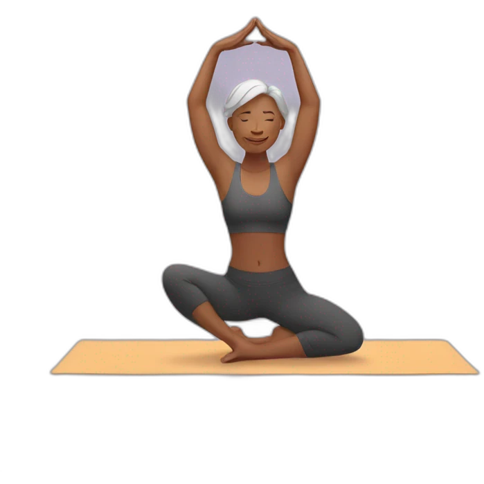 40 year old lady doing yoga emoji
