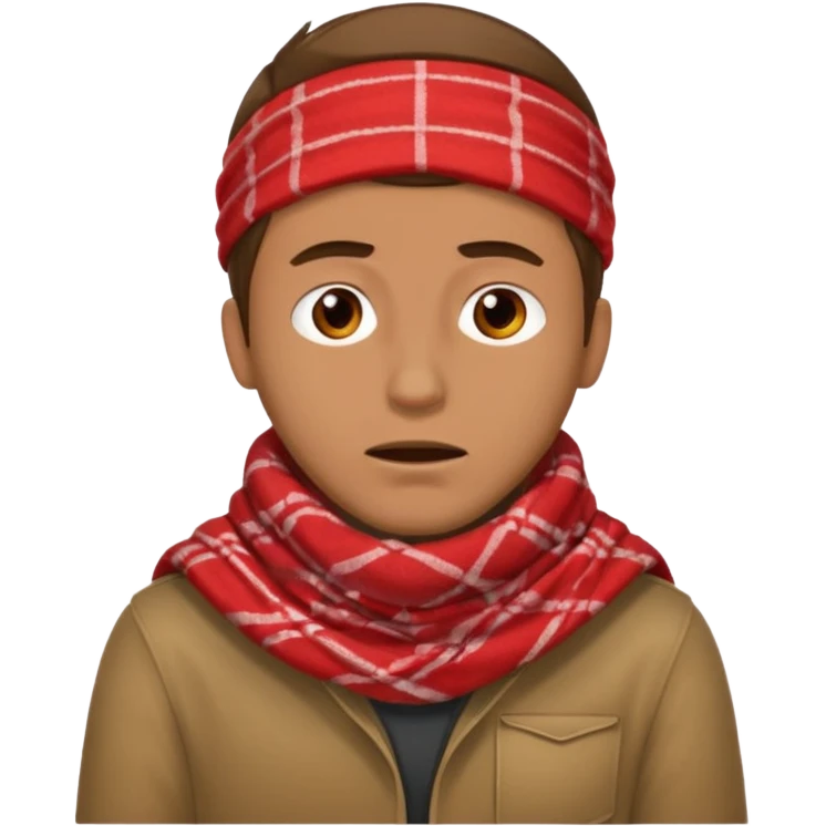 Sore throat for white brown hair guy
No fever - red keffieh palestinian emoji