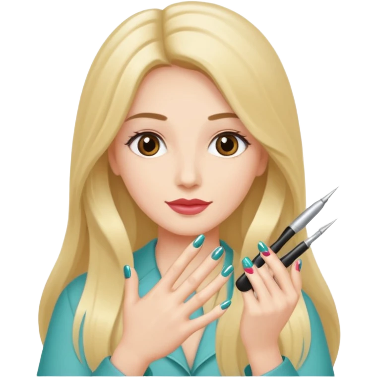 nail artist long haired emoji