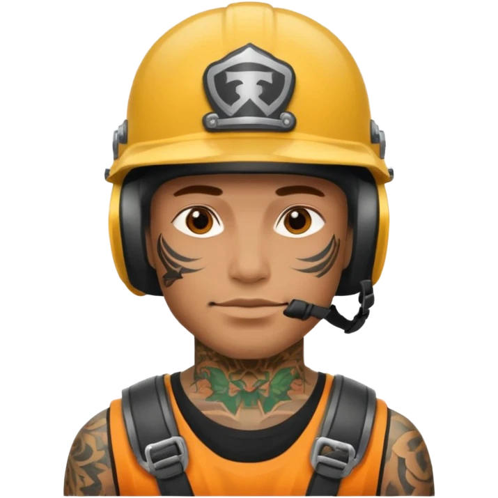 tattooed man in helmets emoji
