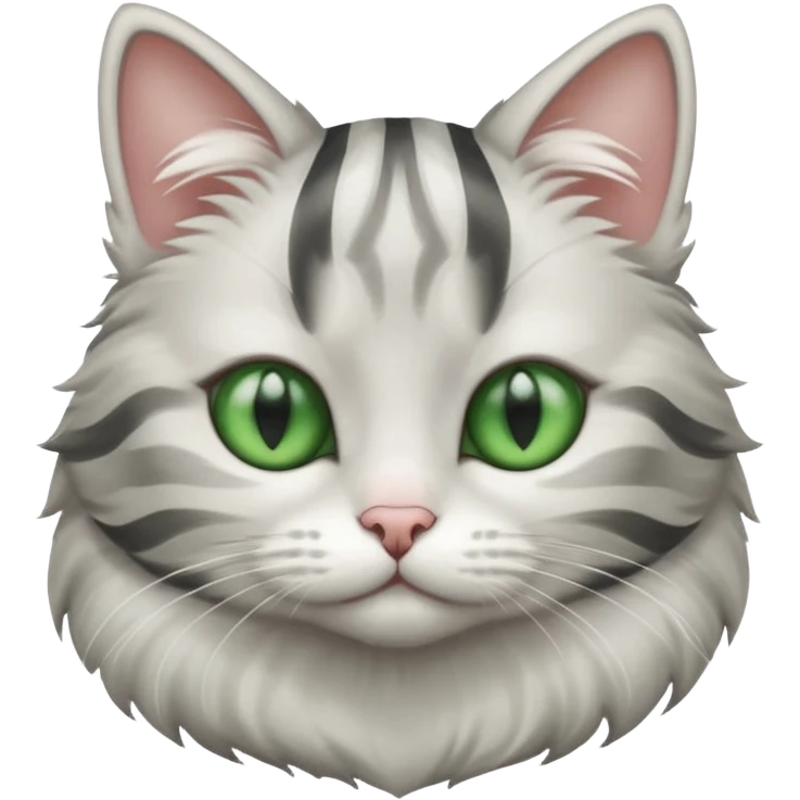 white and gray striped cat emoji