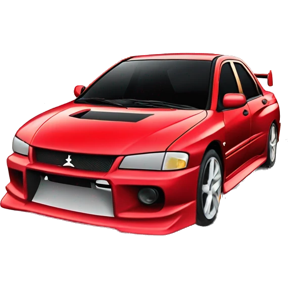 Red Mitsubishi lancer evolution 8 car emoji