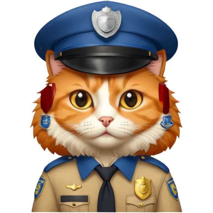 oranh fluffy cat - police officer emoji