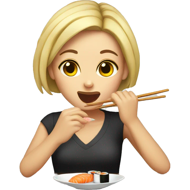 Girl eating Sushi emoji