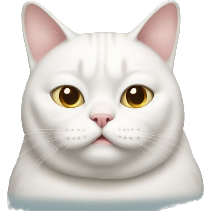 fat white cat extra fat fatter emoji