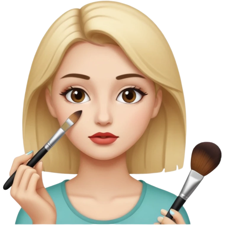 یک دختری که دارد ارایش می کند emoji