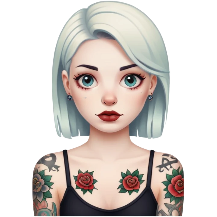 Chica con tatuajes emoji