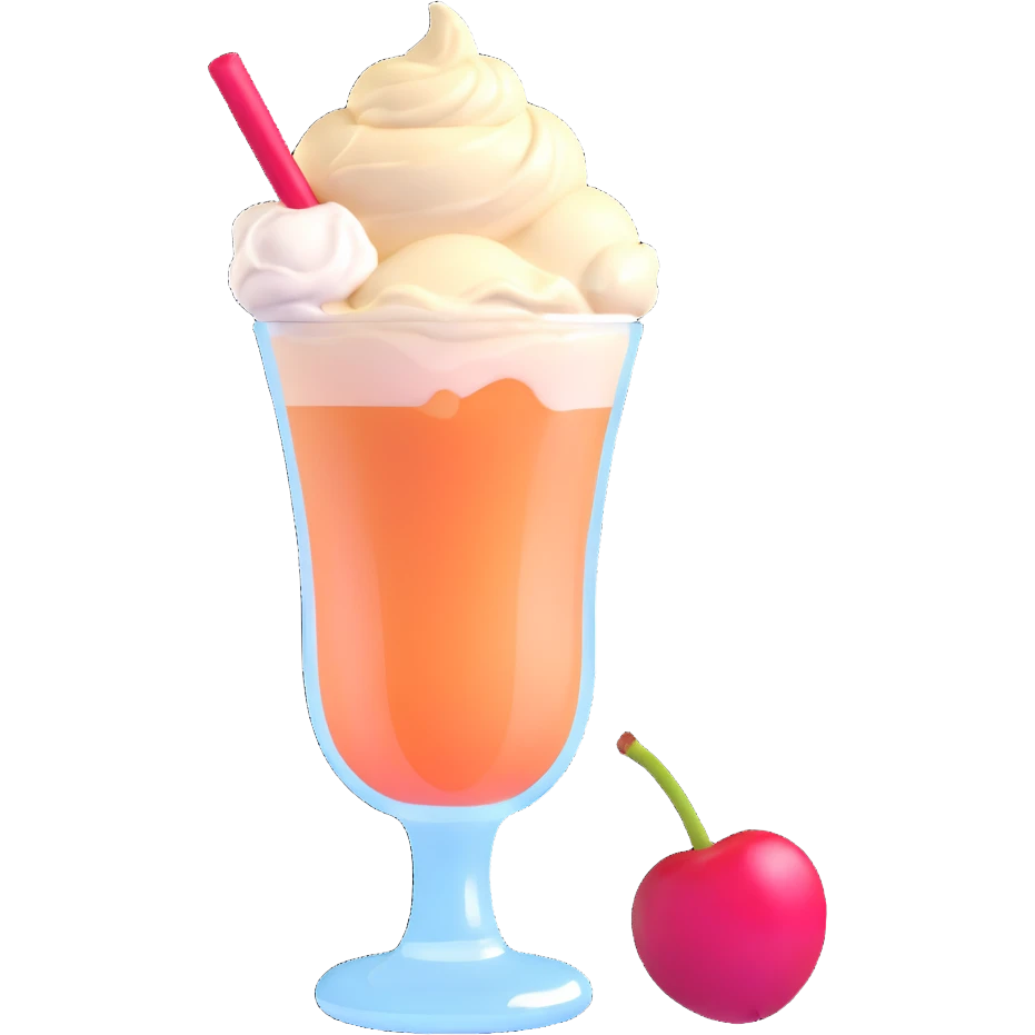 cream soda glass with ice cream and cherry emoji