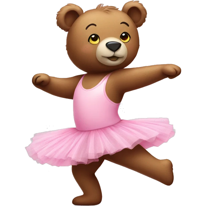 bear doing ballet in pink tutu emoji