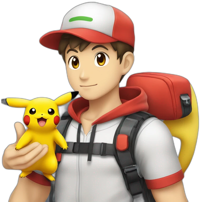 pokémon_trainer_red_with_pikachu_lvl_88 emoji