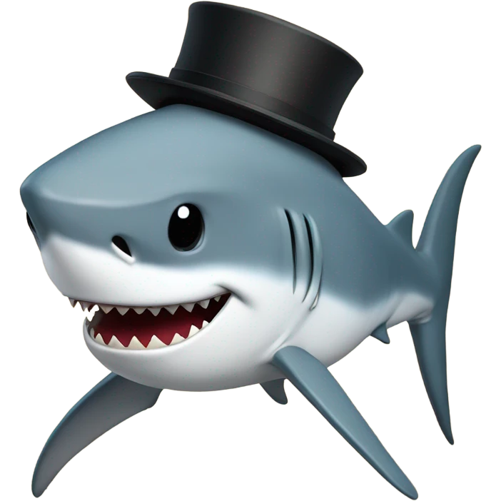 Jesus shark with a top hat emoji