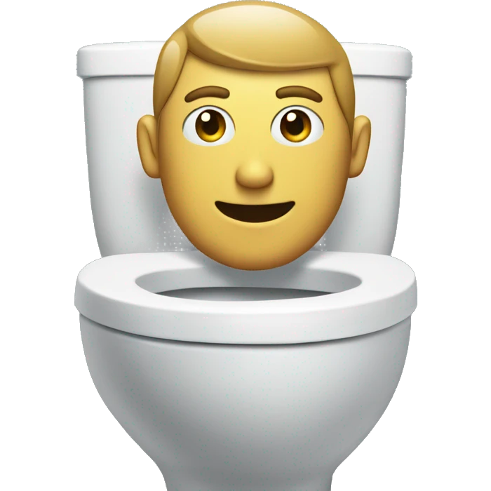 toilet with mans head coming out emoji