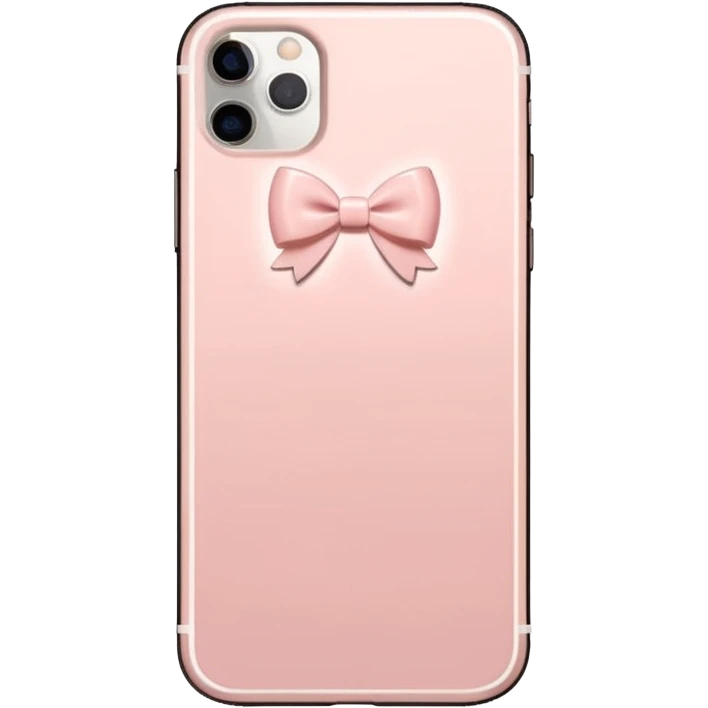 Blush pink IPhone 15 with tiny white bows on the back emoji
