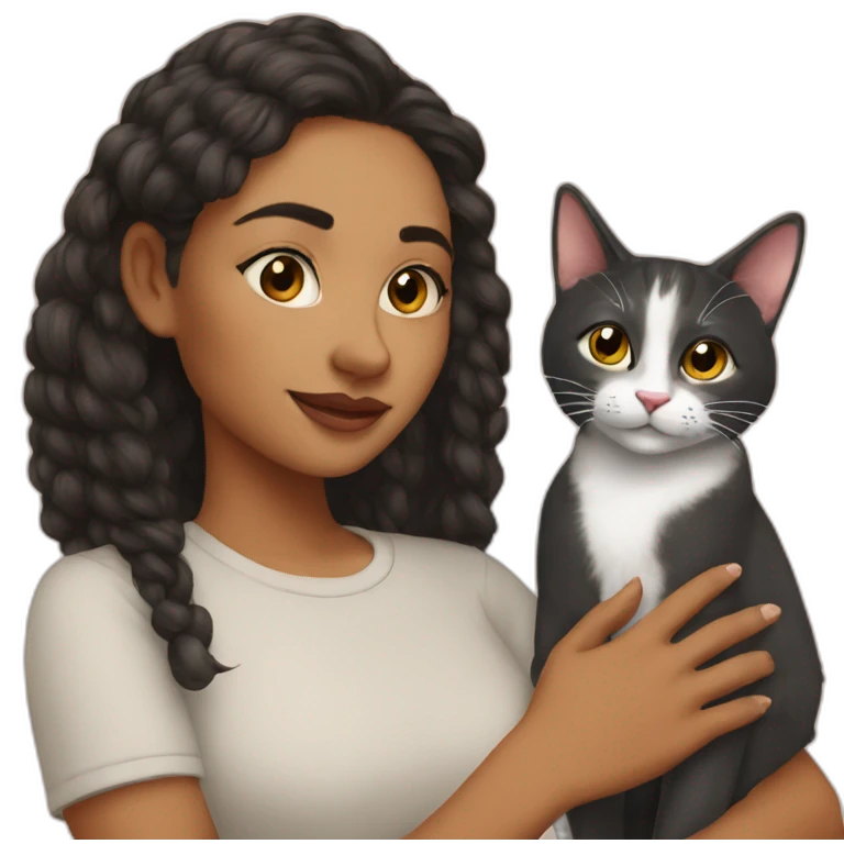 Tova with her cat CJ emoji