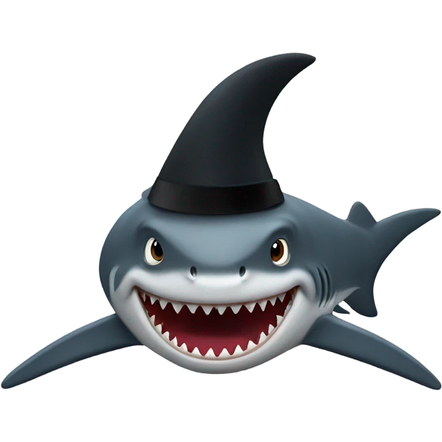 A Shark with a tophat emoji