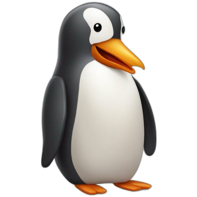 Pingouin mange du saucisson emoji
