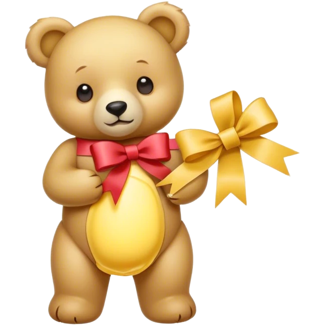 butter bear ribbon emoji