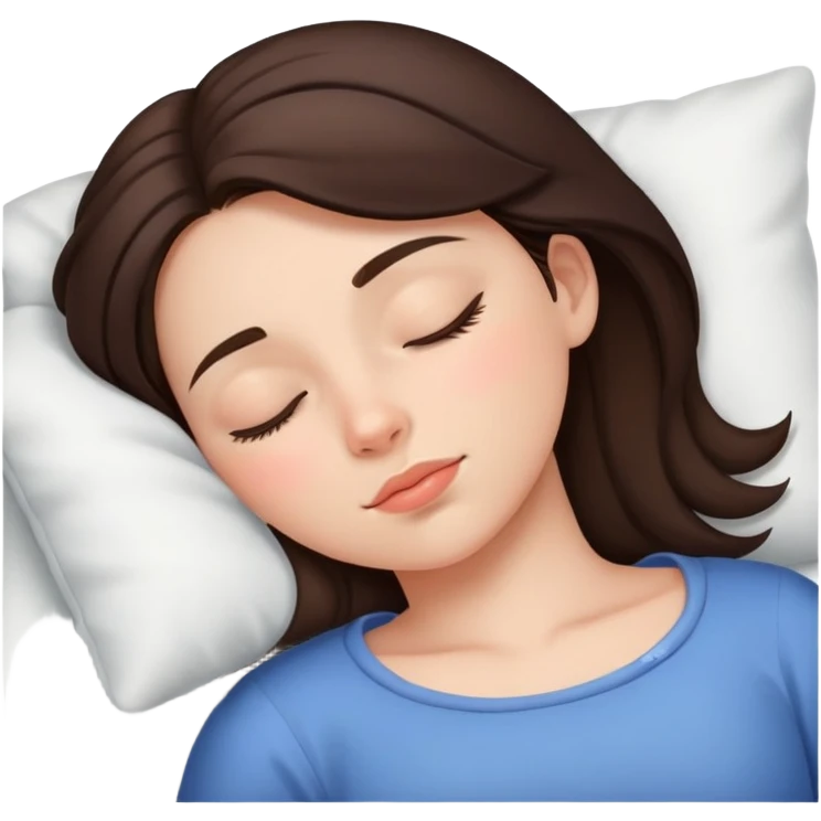Brunette girl sleeping emoji