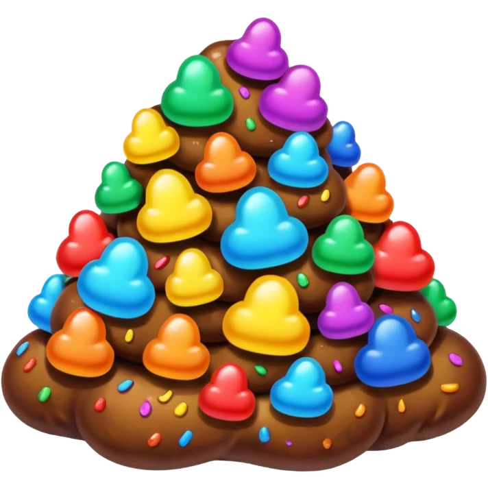 Rainbow poop emoji