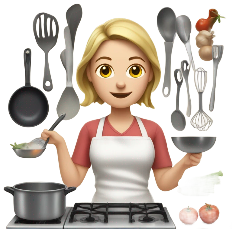 White lady cooking  emoji