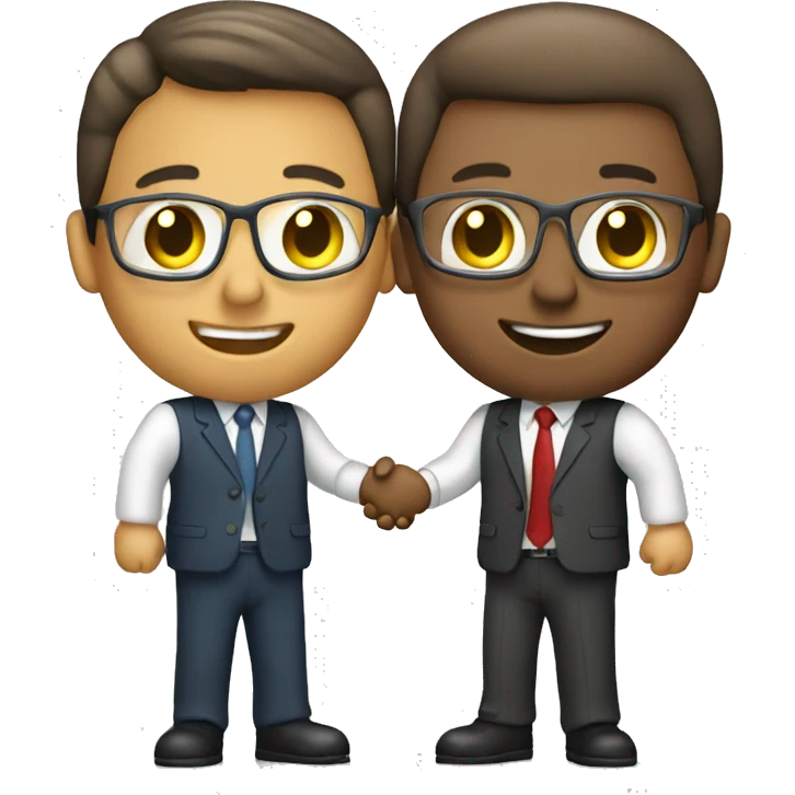 2 office professionals shaking hands emoji