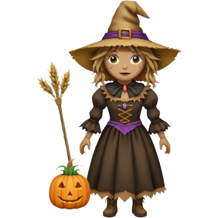 scarecrows witch dress emoji