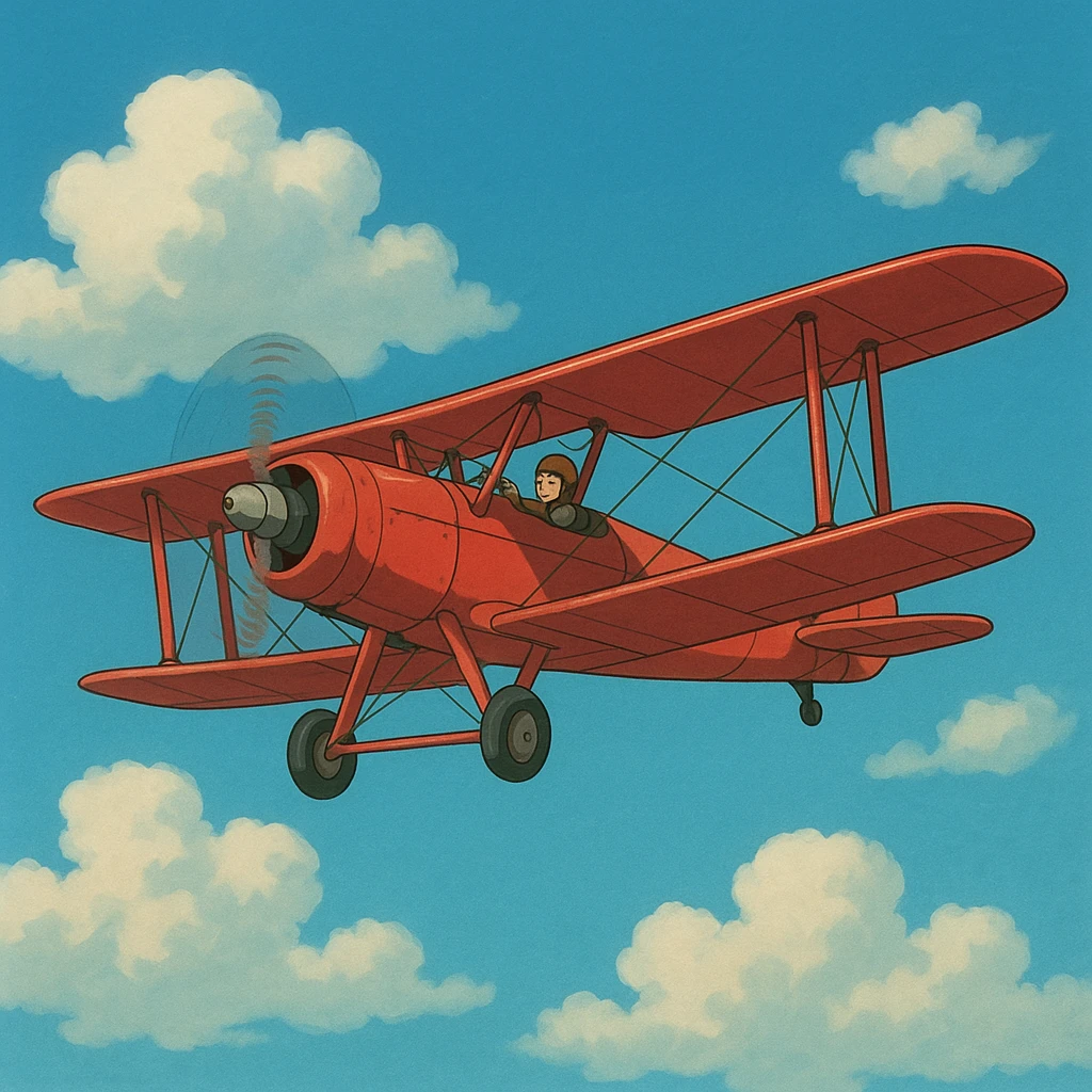 biplane in ghibli style emoji