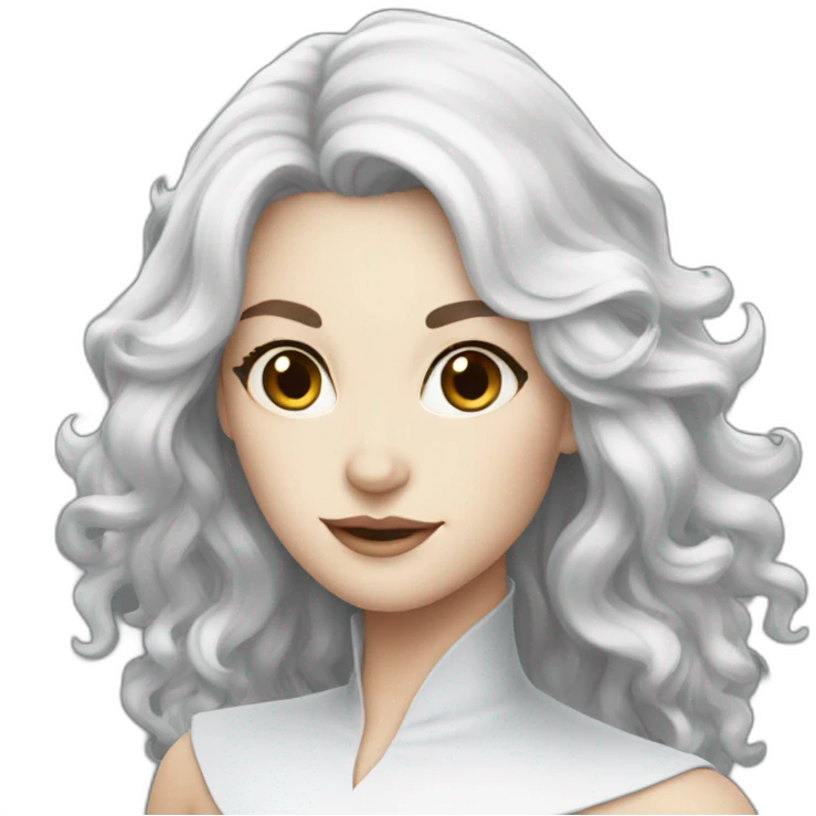 pretty white witch dark hair emoji
