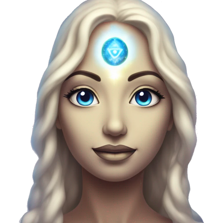 Pleiadian radiant glowing diva woman female third eye emoji