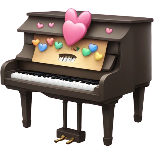 My sweet piano from Sanrio with hearts  emoji