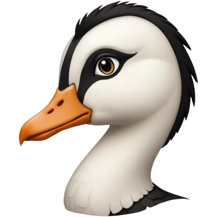 goose head that is emo with dark hair emoji