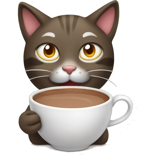 cat drinking hot chocolate emoji