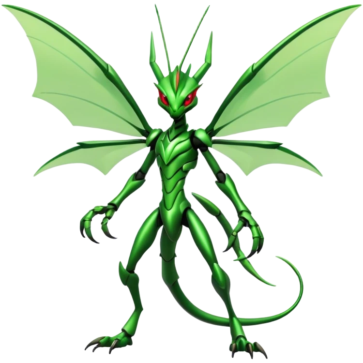  Cool Edgy Shiny Futuristic Ethereal Legendary Scizor-Scyther-Digimon-hybrid full body emoji
