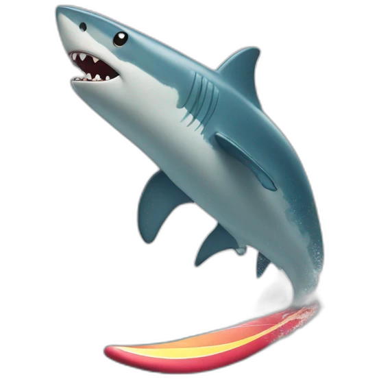 Requin sur un surf emoji